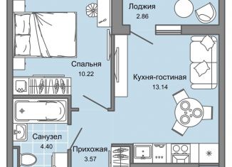 Продаю двухкомнатную квартиру, 32 м2, Ульяновск, жилой комплекс Светлые кварталы, 2