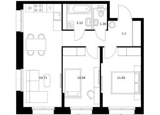 Продам 2-комнатную квартиру, 54.5 м2, Хабаровск