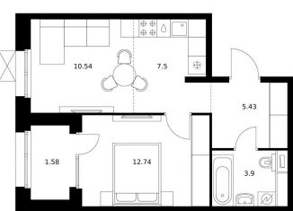 Продажа 1-ком. квартиры, 41.7 м2, Хабаровский край