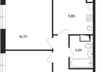 Продажа 2-комнатной квартиры, 53.8 м2, поселок городского типа Заозерное