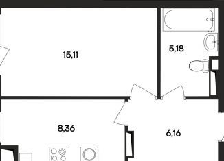 Продажа 1-ком. квартиры, 34.8 м2, Крым