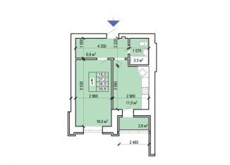 Продам 1-комнатную квартиру, 39.8 м2, Саратовская область