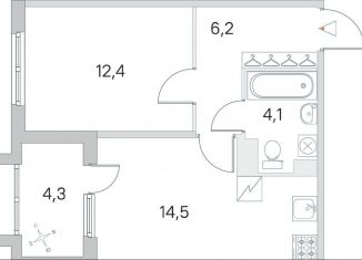 Продажа 1-комнатной квартиры, 39.4 м2, посёлок Шушары