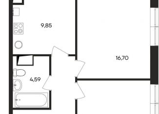 Продажа 2-ком. квартиры, 53.8 м2, поселок городского типа Заозерное