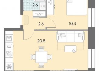 Продается однокомнатная квартира, 36.3 м2, Москва, станция ЗИЛ, жилой комплекс Зиларт, 18/19/27