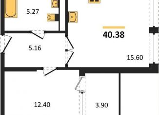 Продажа 1-ком. квартиры, 40.4 м2, Воронеж, набережная Чуева, 7, Железнодорожный район