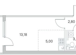 Продается квартира студия, 26.1 м2, Санкт-Петербург