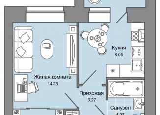 Продается 1-комнатная квартира, 32 м2, Киров, улица Дмитрия Козулева, 2к1