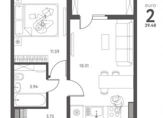 Продается 1-ком. квартира, 39.5 м2, Липецкая область, улица Перова, 2Д