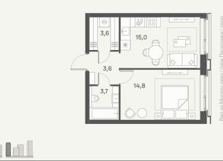 Продается 1-комнатная квартира, 40.7 м2, Москва, улица Гурьянова, 4к2, метро Печатники