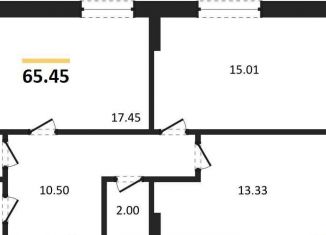 Продается двухкомнатная квартира, 65.4 м2, Воронеж, Донбасская улица, 25к2