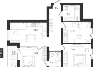 Продается 3-комнатная квартира, 85 м2, поселок Малое Васильково