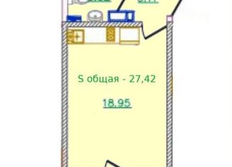 Продается 1-ком. квартира, 27.4 м2, Краснодар, микрорайон КСК