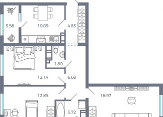 3-ком. квартира на продажу, 72.6 м2, село Николаевка