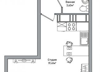 Квартира на продажу студия, 26.9 м2, Ярославль, Дзержинский район, улица Строителей, 20