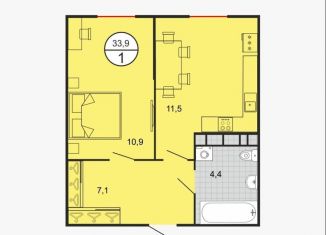 Продаю однокомнатную квартиру, 34 м2, Ставропольский край, переулок Тюльпанов