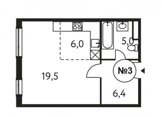 Квартира на продажу студия, 37 м2, Москва, ЗАО, Винницкая улица, 8к4