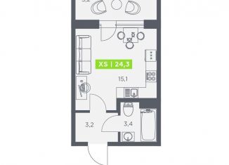 Продам квартиру студию, 24.3 м2, Санкт-Петербург, бульвар Головнина, 4