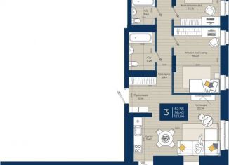 Продажа трехкомнатной квартиры, 123.7 м2, Татарстан