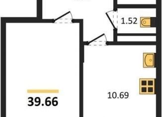 Однокомнатная квартира на продажу, 39.7 м2, Воронеж, Советский район