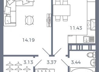 Продам 1-комнатную квартиру, 35.6 м2, Самарская область