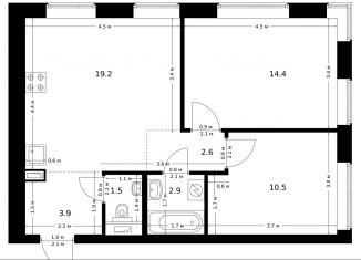 Продается 2-ком. квартира, 55 м2, Москва, жилой комплекс Полар, 1.5