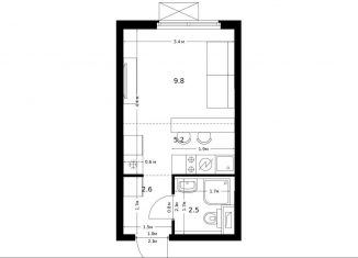 Квартира на продажу студия, 19.8 м2, Москва, 1-й Грайвороновский проезд, 11к2, метро Стахановская