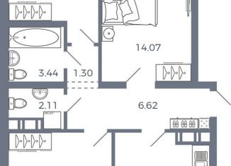 Продам 3-ком. квартиру, 74.1 м2, село Николаевка