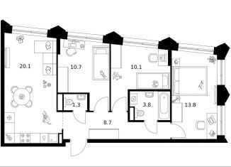 Продажа 3-комнатной квартиры, 68.5 м2, Москва, ЗАО