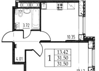 Продам однокомнатную квартиру, 31.5 м2, Колпино, ЖК Новое Колпино, улица Севастьянова, 32к4