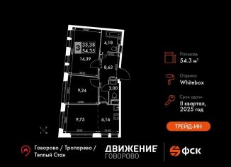 Продается 3-ком. квартира, 54.4 м2, Москва, ЗАО, жилой комплекс Движение. Говорово, к1