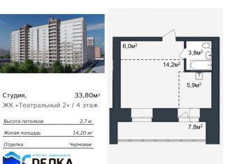 Продается квартира студия, 33.8 м2, Благовещенск