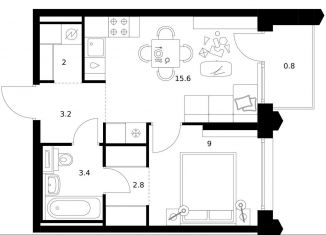 Продам 1-комнатную квартиру, 36.8 м2, Москва