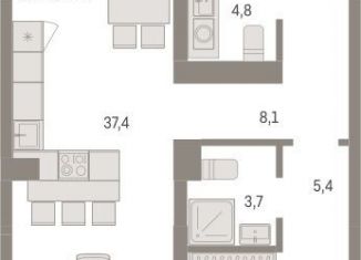 Продам 2-комнатную квартиру, 106.6 м2, Новосибирск, метро Студенческая