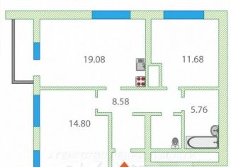 Продажа двухкомнатной квартиры, 63.2 м2, Тюмень, Центральный округ, улица Ю.-Р.Г. Эрвье, 32к1