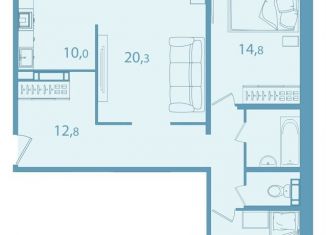 Продажа 3-ком. квартиры, 84.4 м2, Томская область, улица Славского, 26