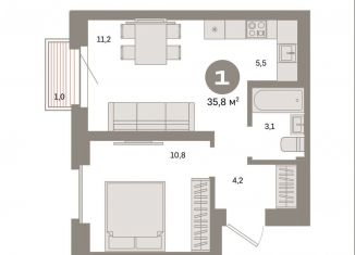 Продам 1-ком. квартиру, 35.8 м2, Москва, станция Бульвар Рокоссовского, Тагильская улица, 6/5