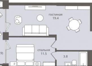 Продажа 2-ком. квартиры, 52.8 м2, Брянск, Комсомольская улица