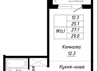 Продается однокомнатная квартира, 27.1 м2, Алтайский край