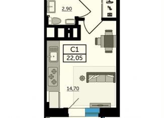 Квартира на продажу студия, 22.5 м2, Ростов-на-Дону, Первомайский район, Раздорская улица, 2А