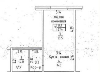 Продам квартиру студию, 27.4 м2, Киров, ЖК Ривер Парк, Прибрежный бульвар, 4