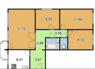 Продажа 4-комнатной квартиры, 78 м2, Свердловская область, Латвийская улица, 41