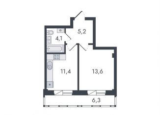 Продаю 1-комнатную квартиру, 40.6 м2, Киров, Чистопрудненская улица, 13, Ленинский район