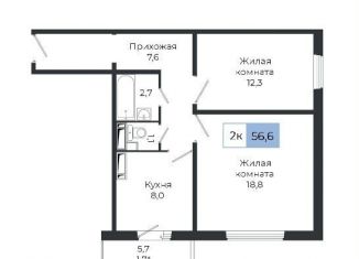 Продажа 2-комнатной квартиры, 54.6 м2, Красноярск, Октябрьский район