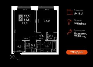 Продажа 2-комнатной квартиры, 54.8 м2, Москва, 3-й Хорошёвский проезд, 3А