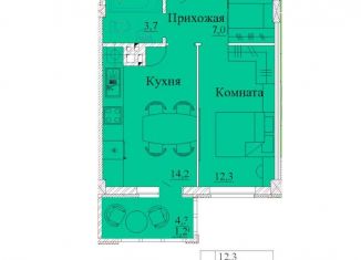 Однокомнатная квартира на продажу, 41.5 м2, Ивановская область