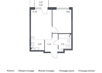 Продается 1-комнатная квартира, 35.3 м2, село Ям, улица Мезенцева, 2