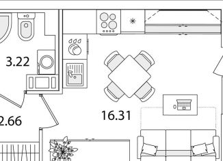 Продажа квартиры студии, 23.8 м2, Санкт-Петербург, муниципальный округ Сосновая Поляна, улица Тамбасова, 5Н