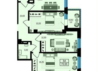 Продам 3-ком. квартиру, 74.6 м2, Ростов-на-Дону, Первомайский район, Раздорская улица, 2А