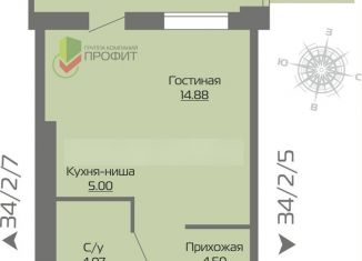 Продажа 1-комнатной квартиры, 30.6 м2, Татарстан